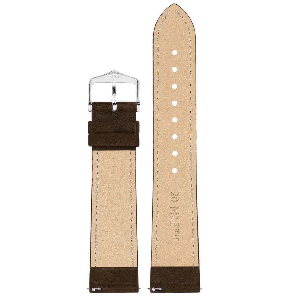 Hirsch Osiris Nubuk Dunkelbraunes Kalblederarmband 22 mm 03433010-2-22 - Image 3
