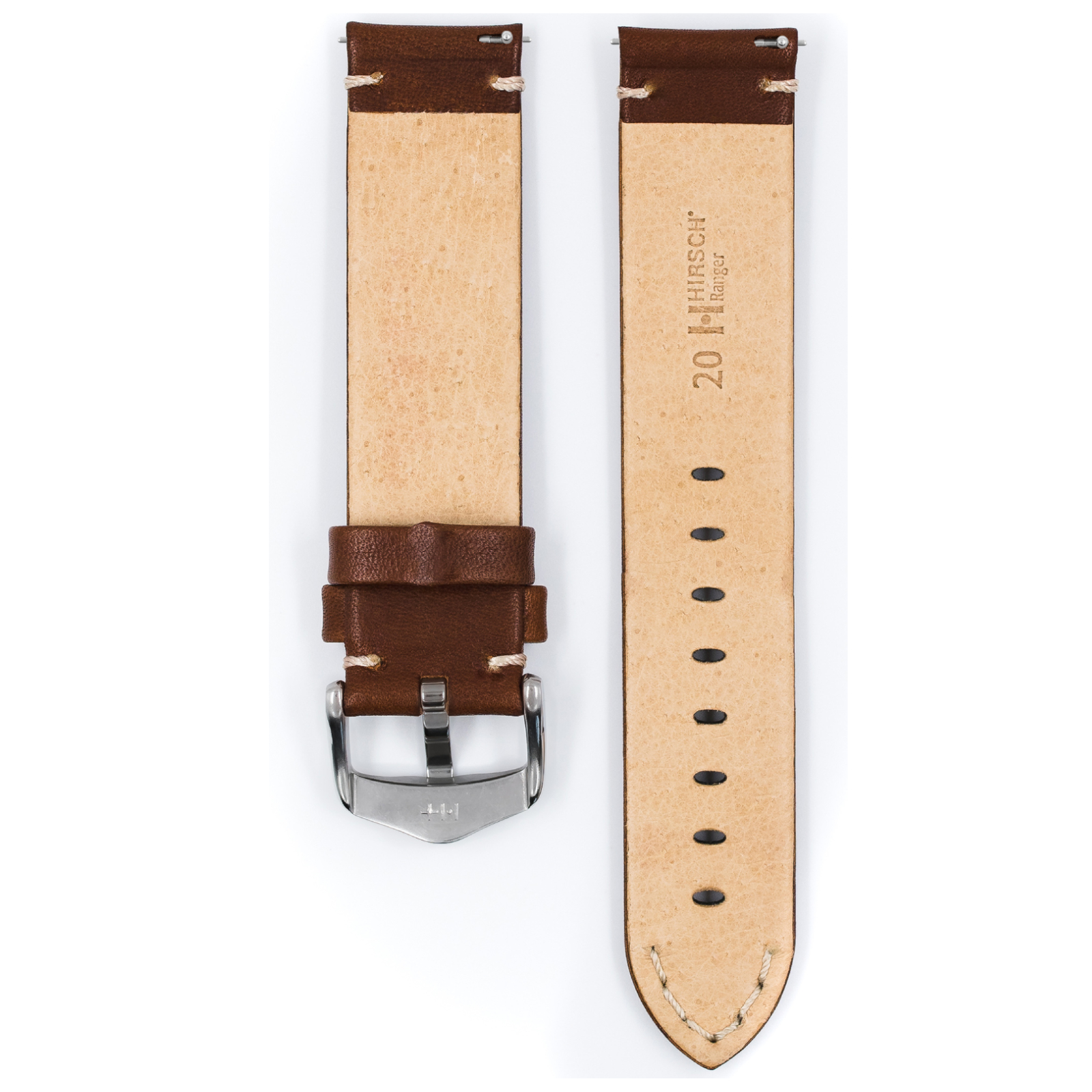 Hirsch Ranger Echtes Kalfelllederarmband 18 mm Größe L 05402070-2-18 - Image 2
