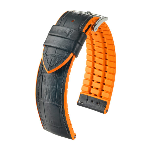 Hirsch Lederarmband Andy L Orange 20mm Alligator Embossing 0927628050-2-20