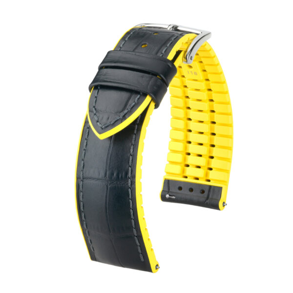Hirsch Lederarmband Andy L Gelb 20mm Alligator Embossing 0927228050-2-20