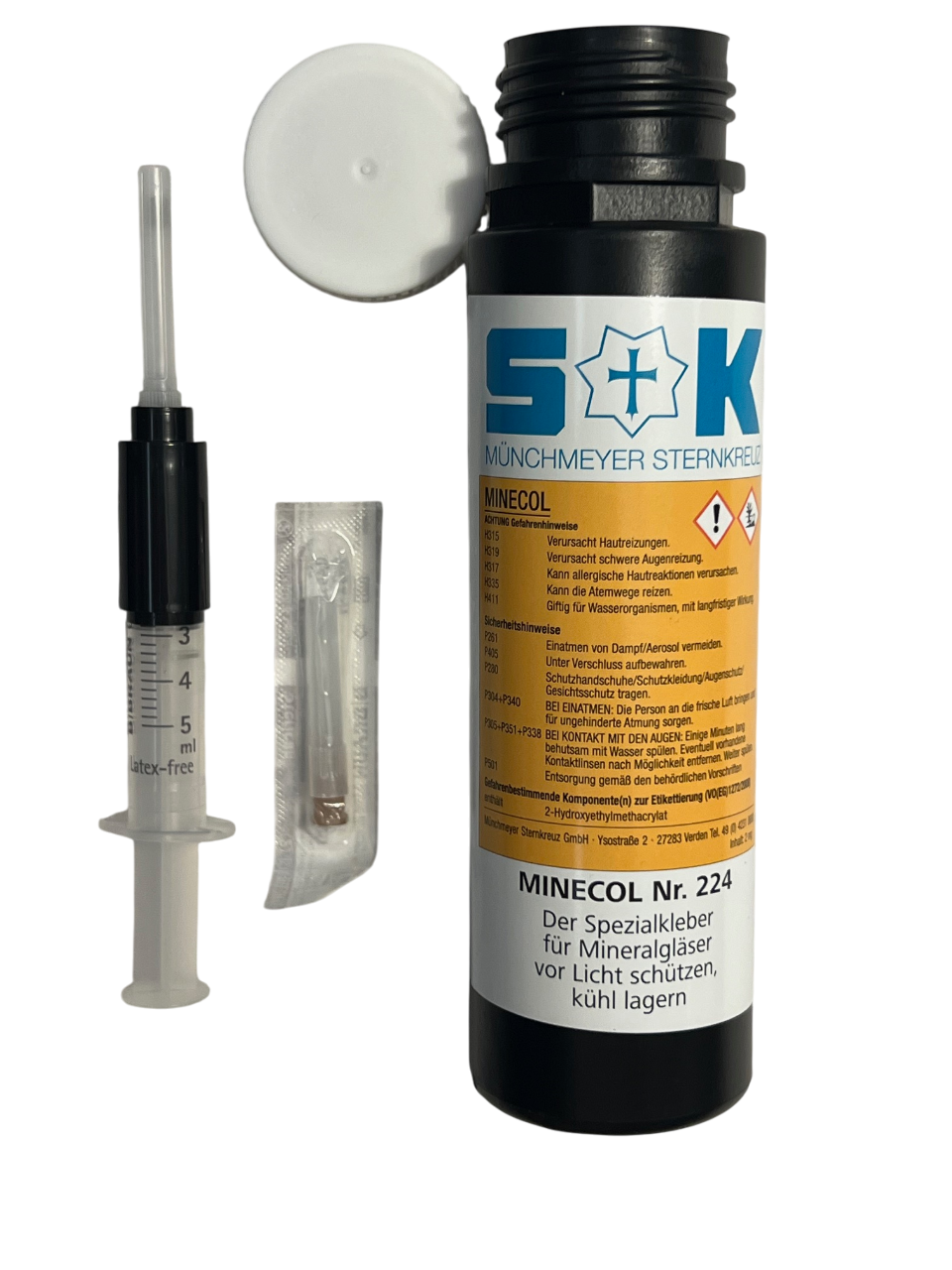 Minecol Zement für Mineral-Kristalle Glas 2ml UV-Klebstoff