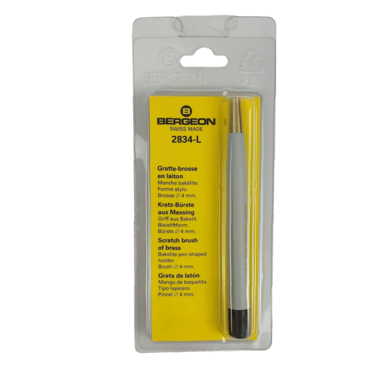 Bergeon 2834-L Messpinsel aus Messing mit Bakelit-Griff Ø10mm, 4mm Borsten - Image 2