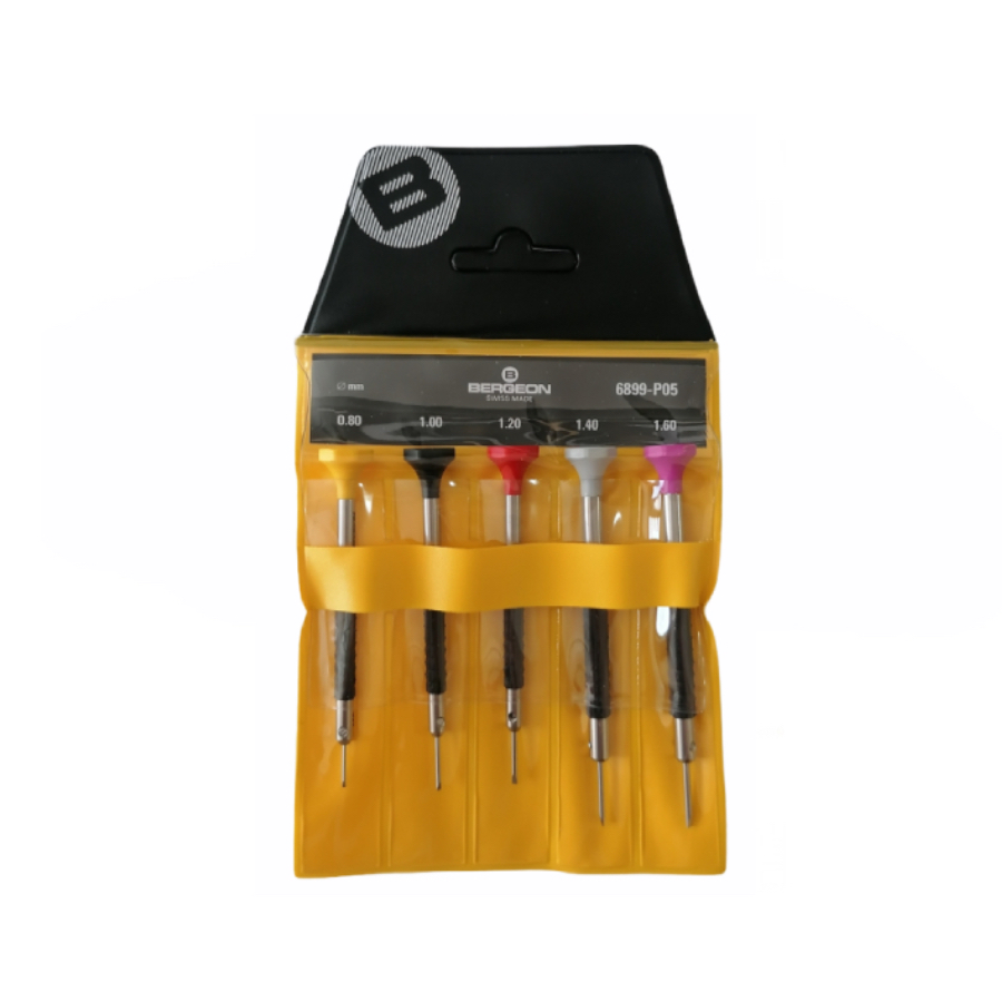 Bergeon 6899-P05 Set Ergonomischer Schraubendreher mit Elastomer-Beschichtung