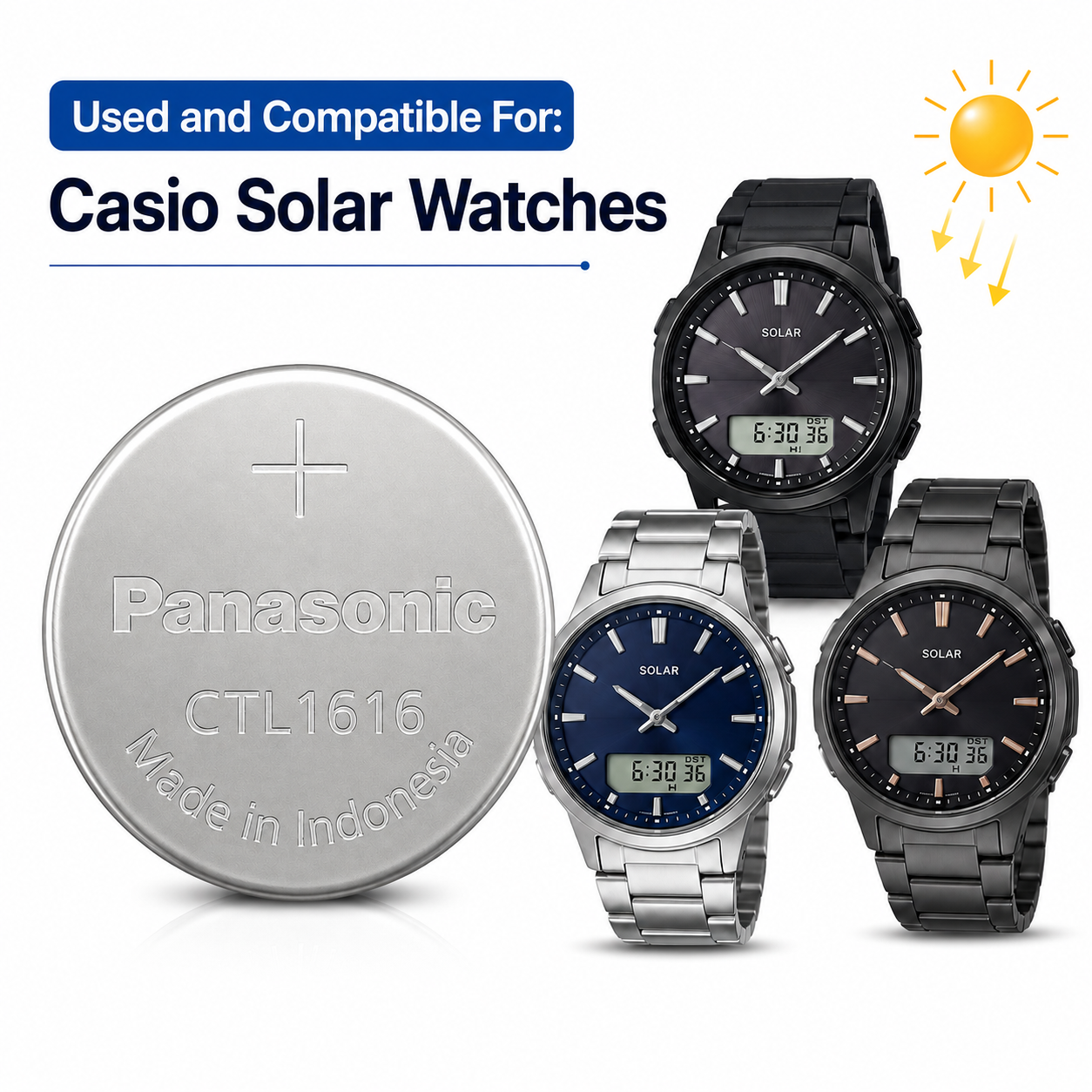 Casio Panasonic Batterie-Kondensator CTL1616 für Uhren - Image 3