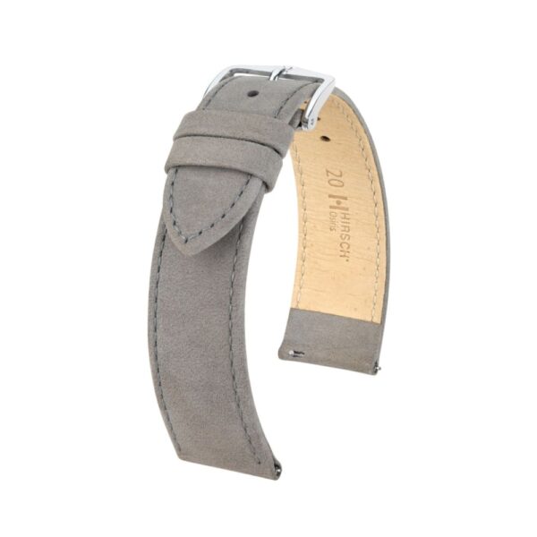 Hirsch Osiris Nubuk Grau Kalbledruck 20 mm 03433030-2-20