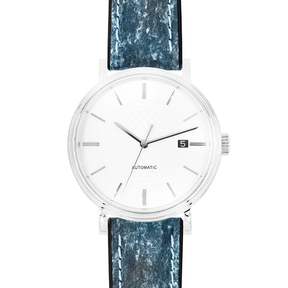Hirsch Stone L blaue Lederarmband 19 mm 0925044080-5-19 - Image 4