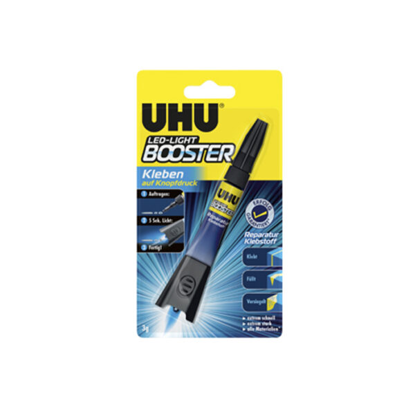 UHU LED Licht Booster Klebstoff Füllung GESCHWÖRMTE 3g Tube Glasbehälter