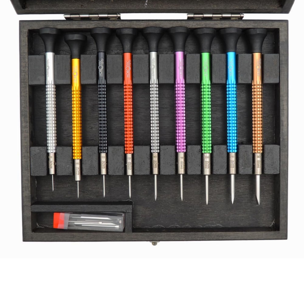 Horotec MSA01 020 01 020-E Set von 9 Präzisions-Uhrmacher-Schraubendrehersets - Image 2