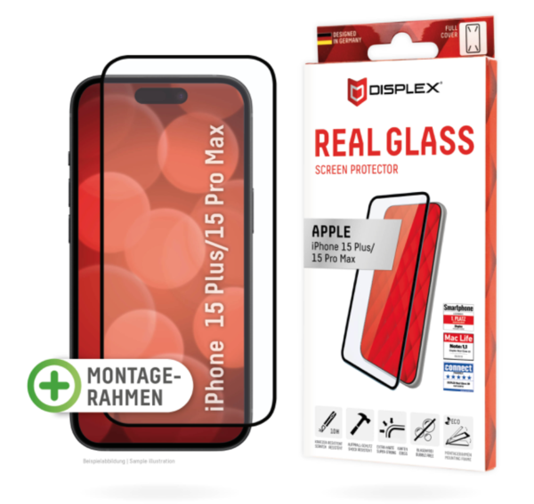 Displex Vollständiger Schutzfolien-Set für iPhone 15 Pro Max, iPhone 15 Plus