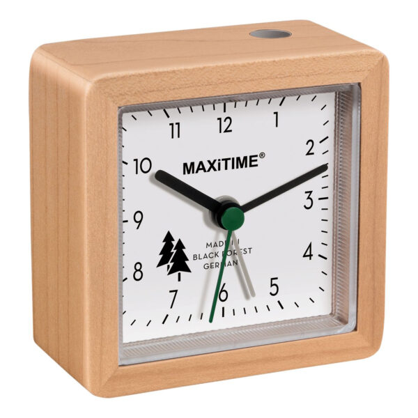 MAXiTIME Quarzwecker aus Ahornholz mit Schlummerfunktion