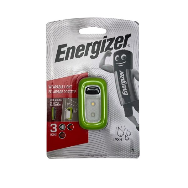 Energizer Tragbare Clip-Leuchte LED Taschenlampe 3 Modi IPX4 Rot Klar