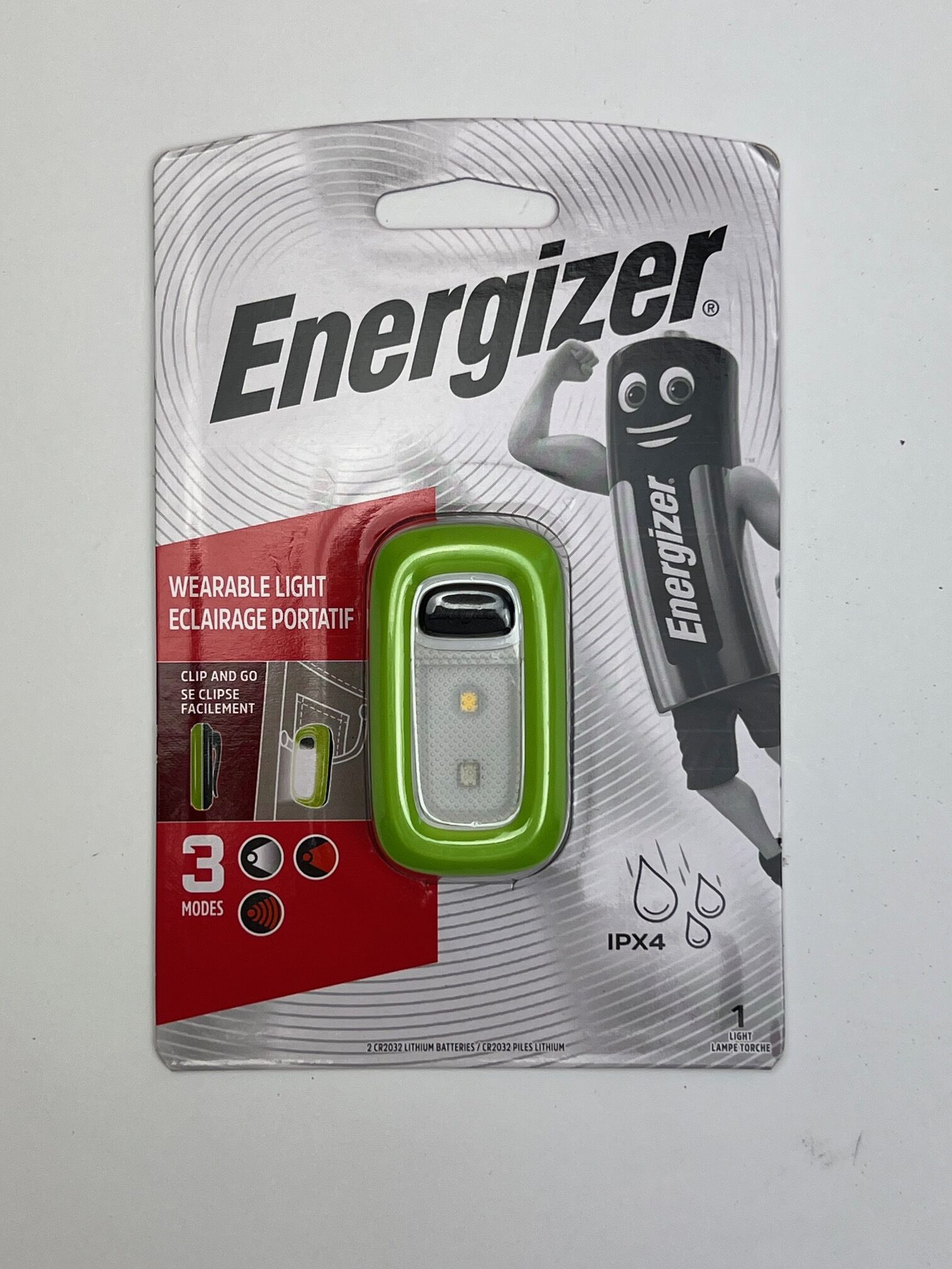 Energizer Tragbare Clip-Leuchte LED Taschenlampe 3 Modi IPX4 Rot Klar - Image 2